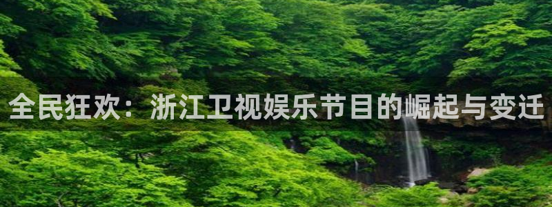 焦点娱乐登录：全民狂欢：浙江卫视娱乐节目的崛起与变迁