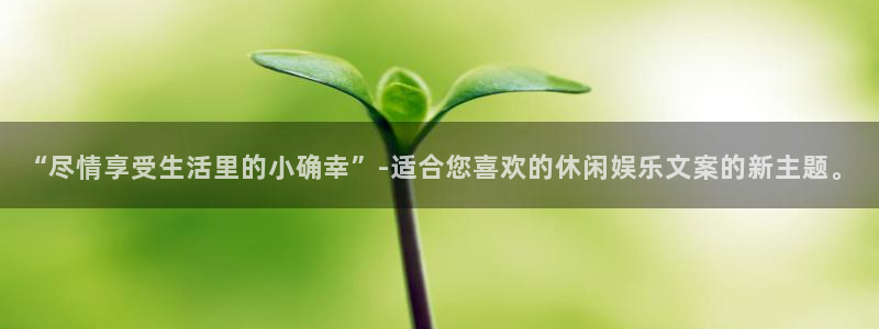 焦点娱乐登录地址：“尽情享受生活里的小确幸”-适合您喜欢的休闲娱乐文案的新主题。